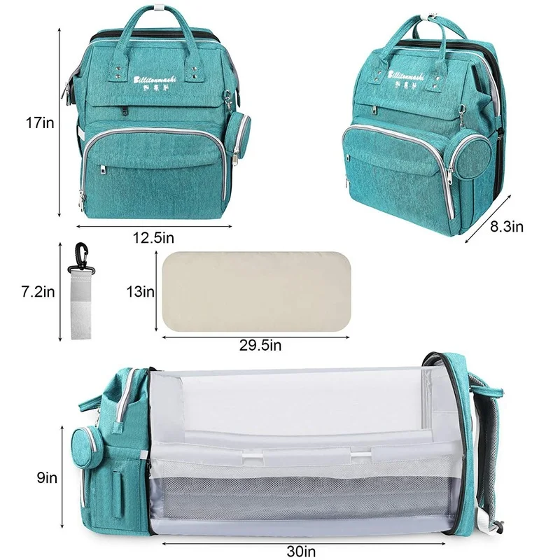 Crib Mummy Bag New Portable Folding Multi-Function Bed Middle Bed Maternity Bag Portable Backpack Mummy Bag