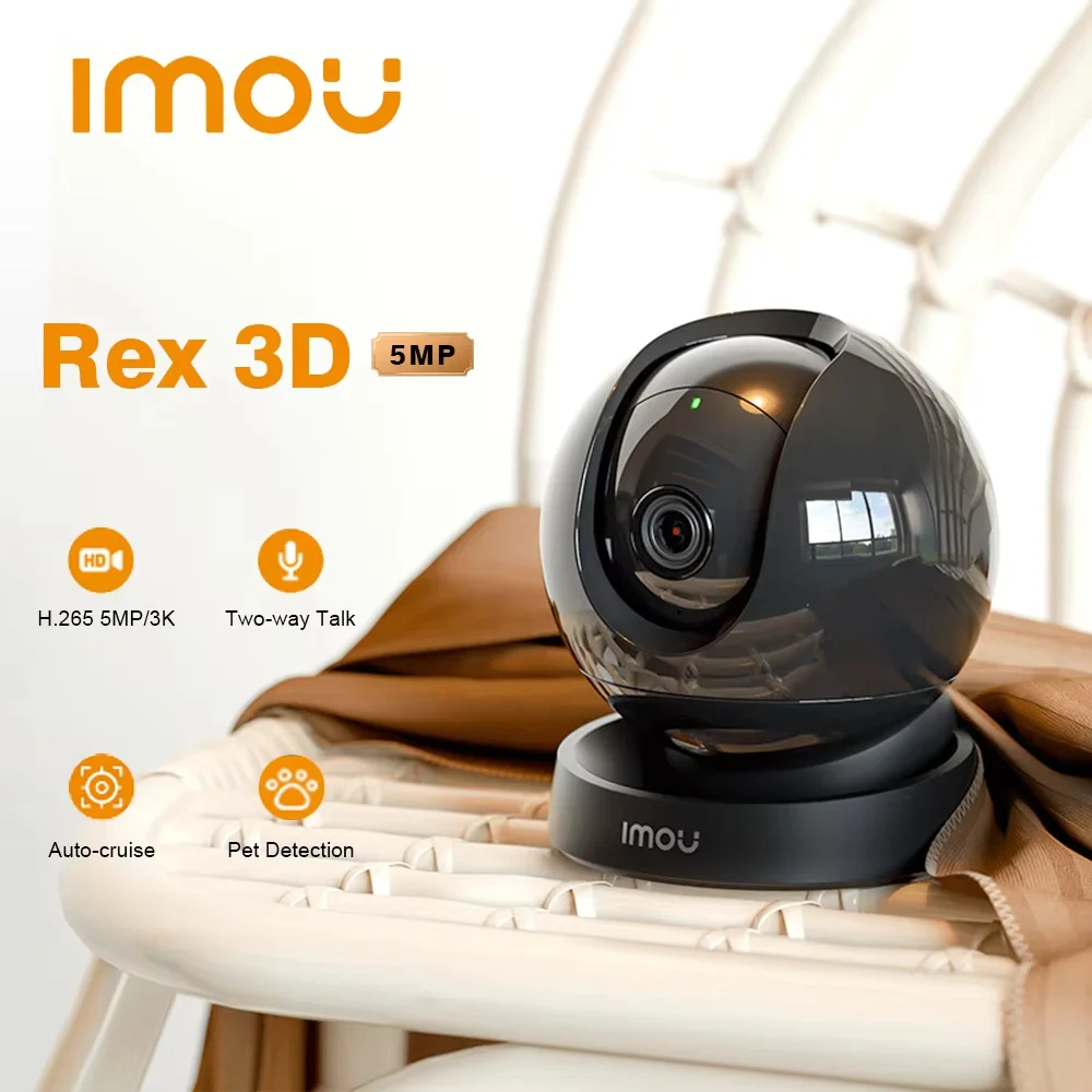 IMOU Rex 3D 3/5MP WIFI PTZ Cat WIFI Camera Indoor Human & Pet Detection Smart Home Two-way Talk Security Protection IP Camera