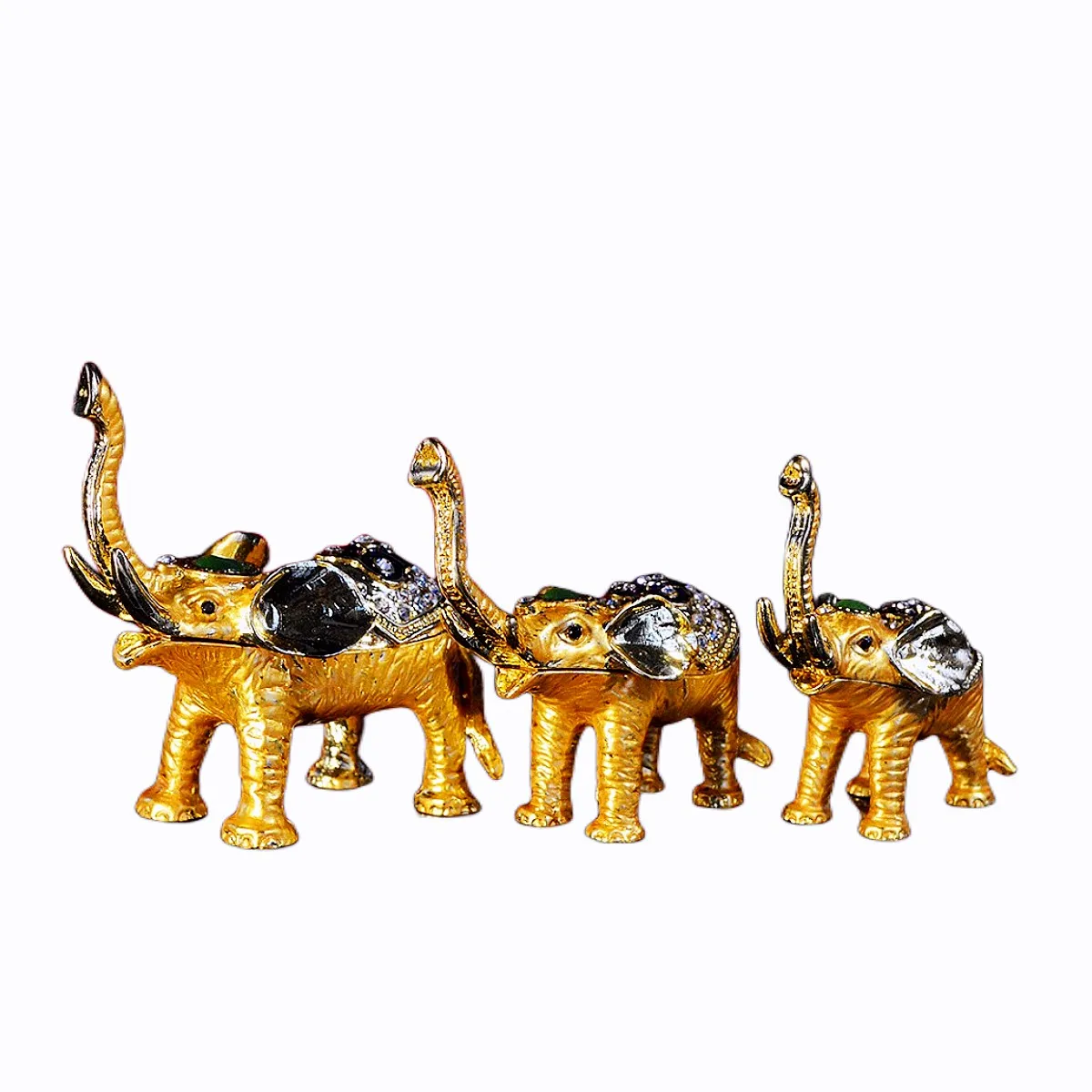 QIFU Three pieces of a Set Elephant Figurine New Arrive Home Decor Crafts