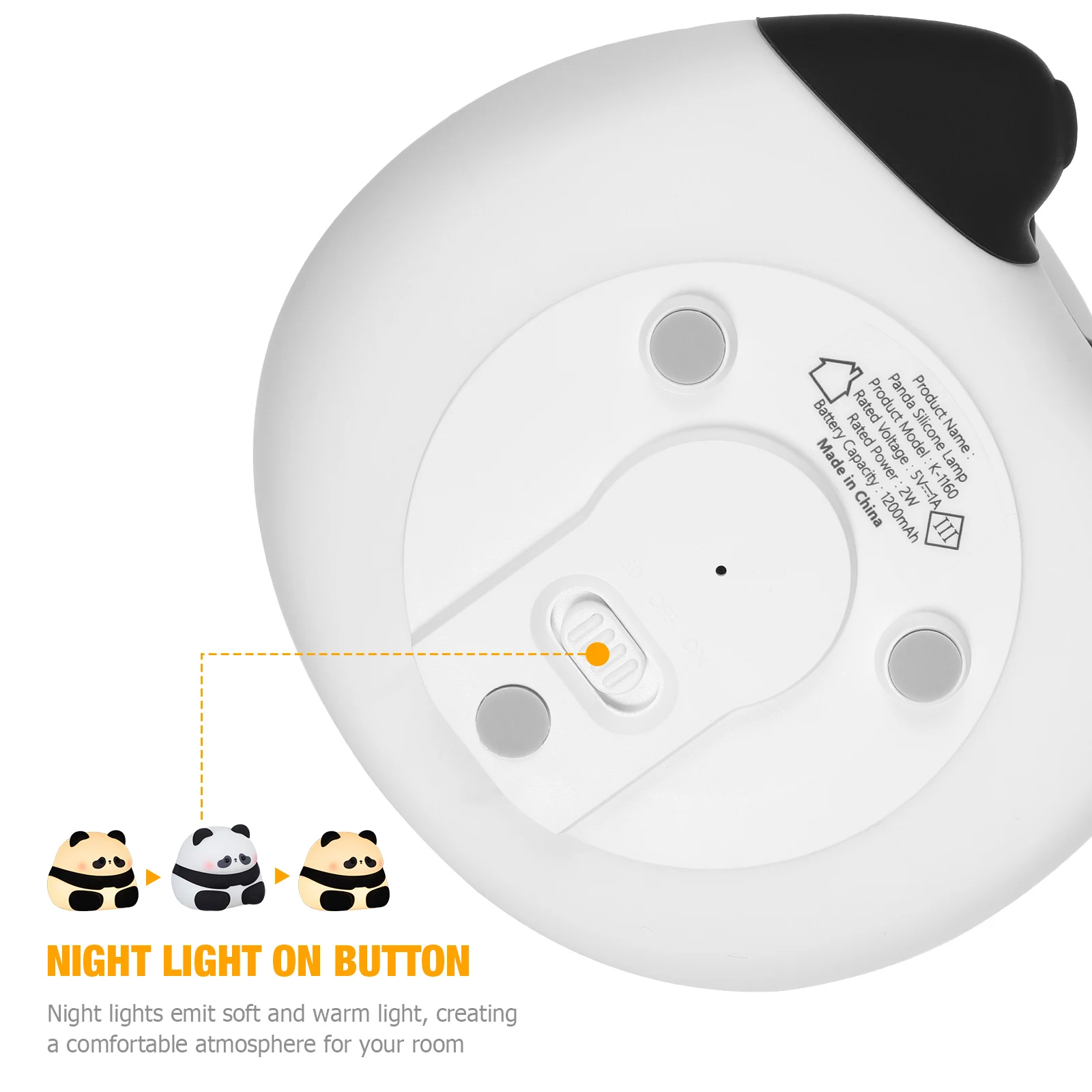 

1Pc Silicone Night Light Warm White Cute Lamp Soft Bedroom Decor Kids Nightlights Small Table Lamps ABS Material