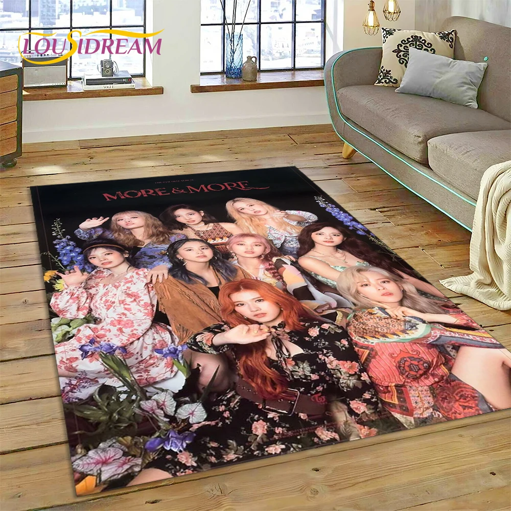 3D TWICE KPOP Korean Girl Group Momo Sana Carpet Rug for Home Living Room Bedroom Sofa Doormat Decor,kid Non-slip Floor Mat Gift