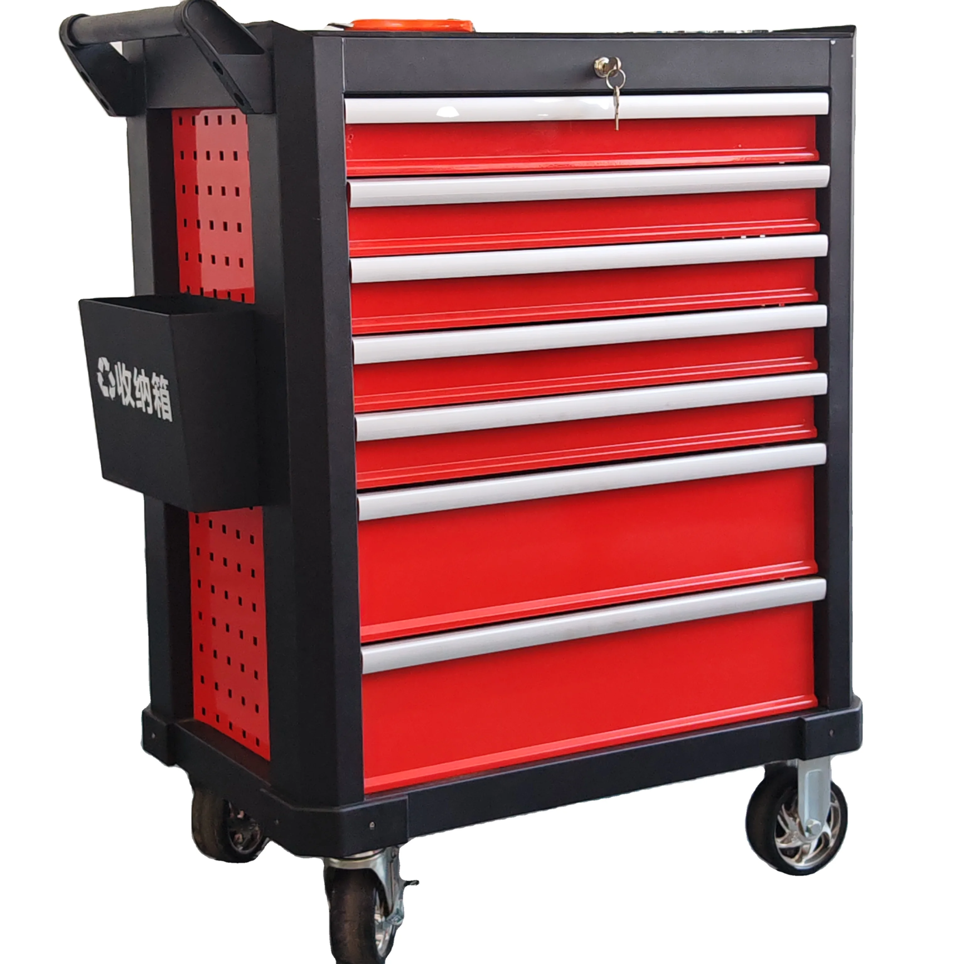 Metal Tool Cabinet With Pegboard Garage OEM Rolling Tool Storage Trolley Workshop Steel Tool Cabinet With Wheels