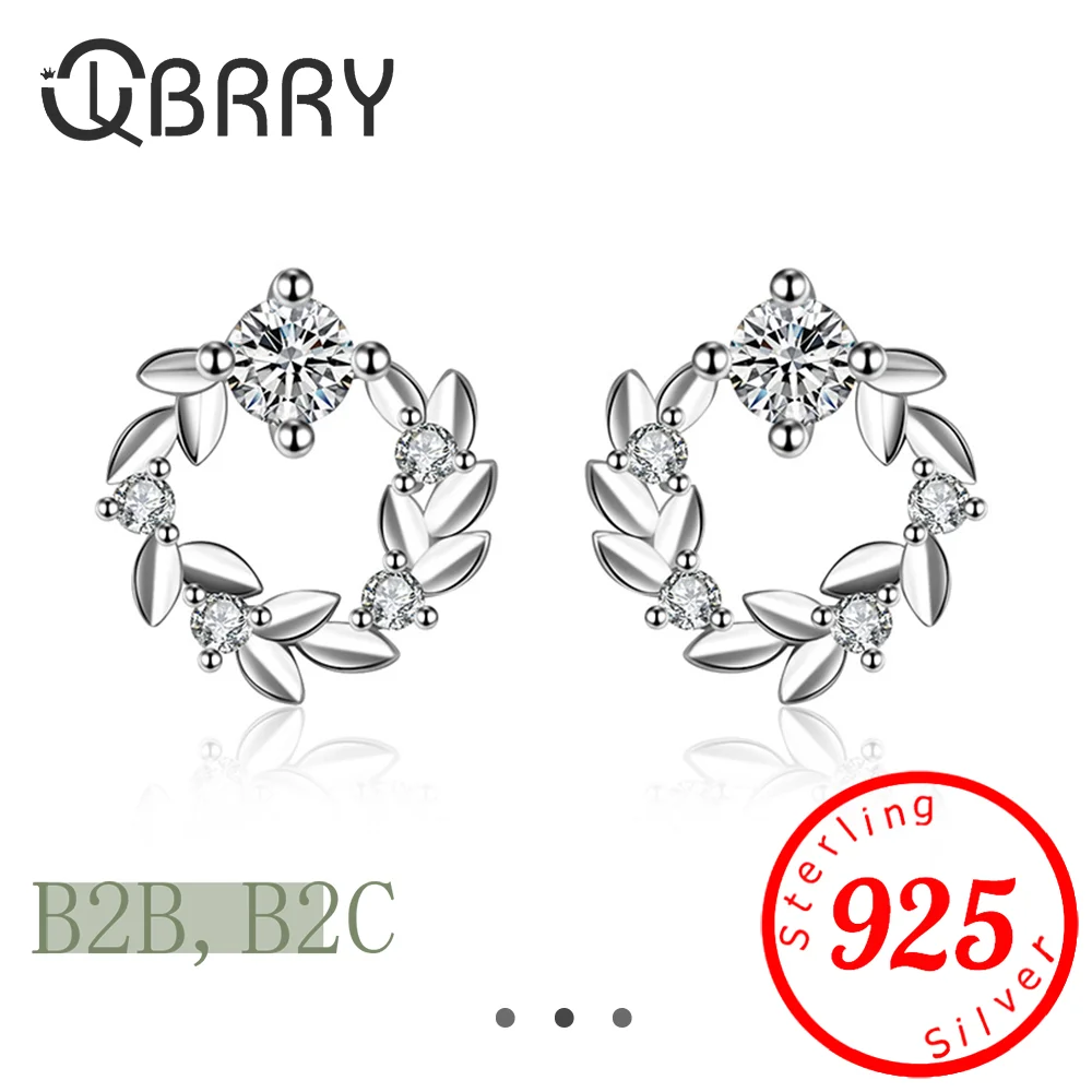 

Stamp 925 Sterling Silver Jewelery Zircon Flower Leaf Garland Women Earrings Light Luxury Crystal Earring Sweet Jewelry Gift