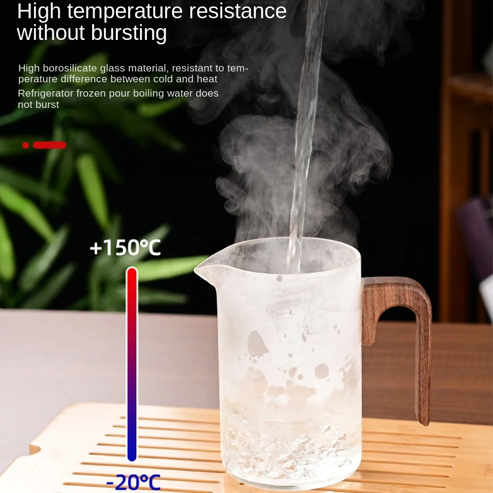 

Tea Separation Filtration Glass Teapot Heat-resistant with Infuser Separation Bubble Teapot Large Capacity with Wooden Handle