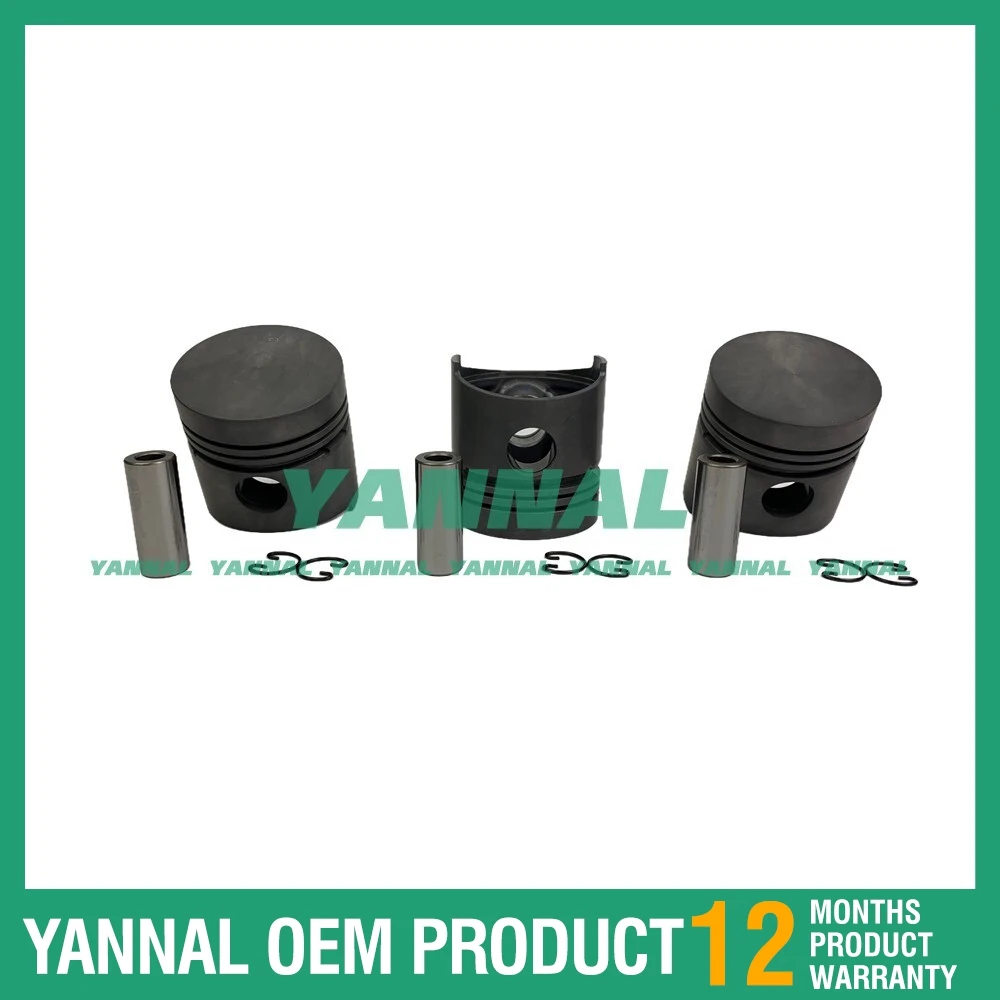 For Kubota D1102 Engine 3 pcs Piston Kit 15221-21110 L2050DT L235DT L2350 L235F