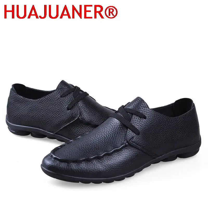 Zapatos de negocios informales para hombre, mocasines planos de cuero genuino de lujo, estilo británico, mocasines antideslizantes para conducir al aire libre