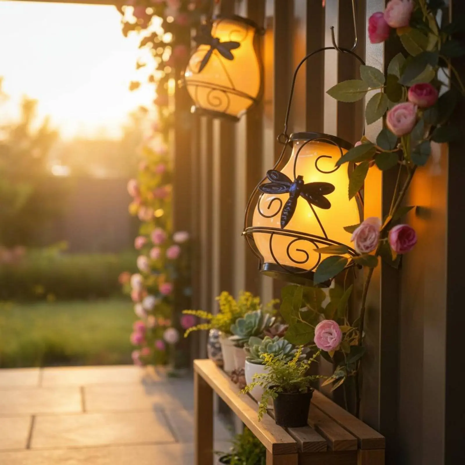 Solar Butterfly Lantern Waterproof Butterfly Solar Lantern Decorative Courtyard Light Easy to Use for Patio - view 2