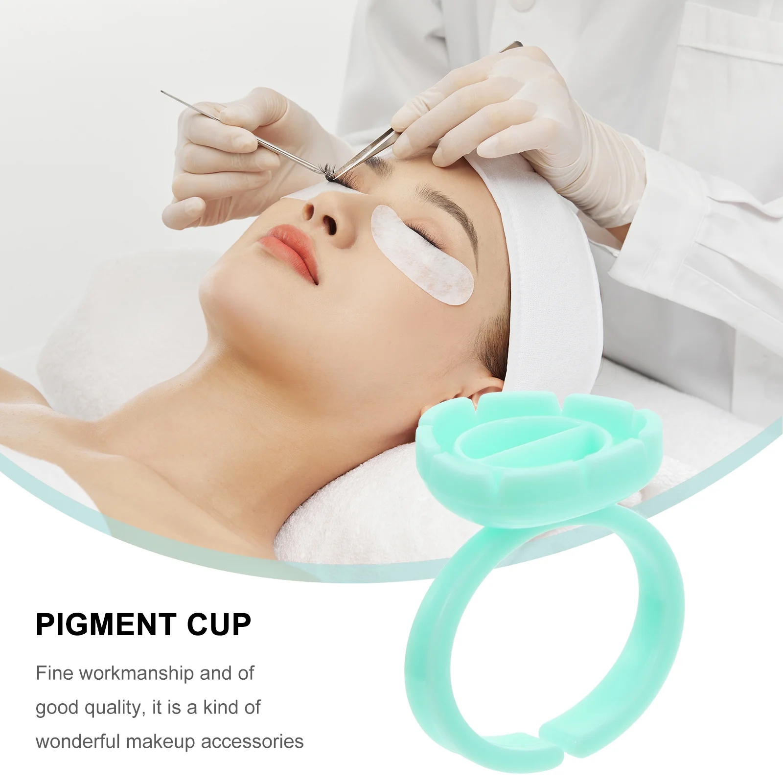 

100Pcs Pigment Ring Cup High-Quality Eyelash Extension Cup for Tattooing and Lash Extensions Fine Craftsmanship Glue Container