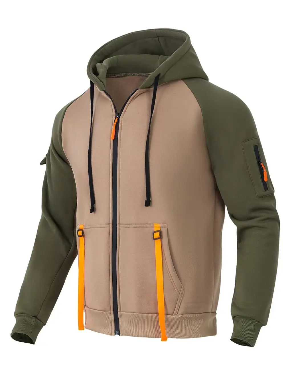 Autumn and winter men's sportswear long sleeved jacket hooded sweatshirt zipper closure jacket men's hooded sweatshirt casual sp