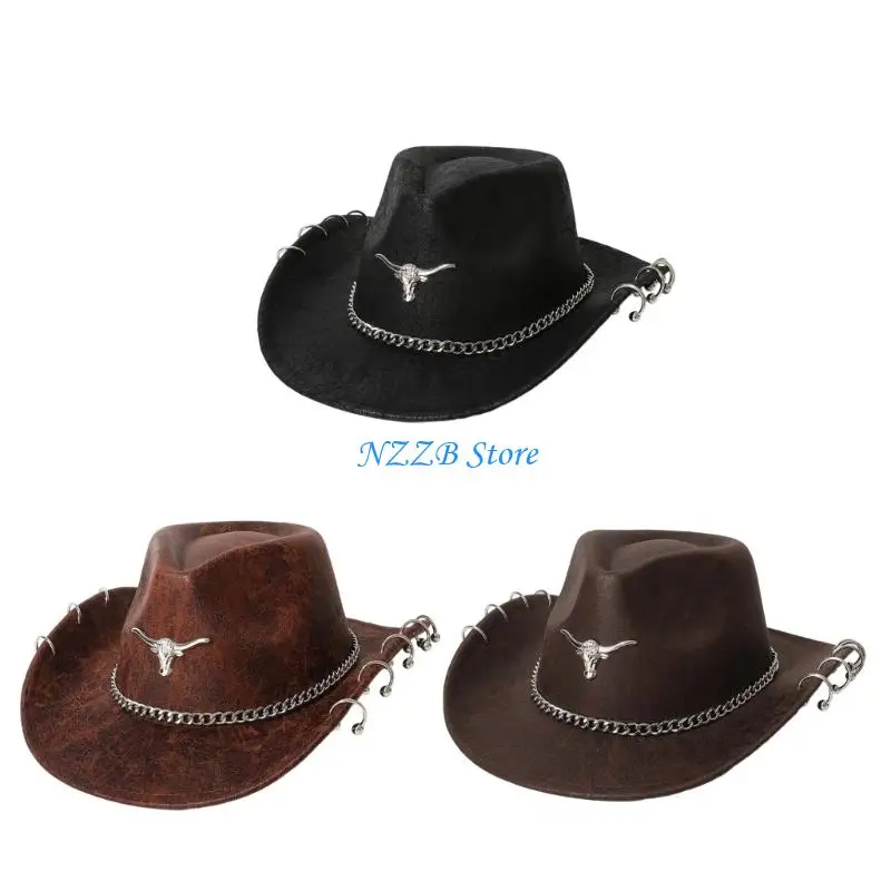 

T21F Flexible Modern Themed Broad Brims Hat Lightweight PU For Music Festivals