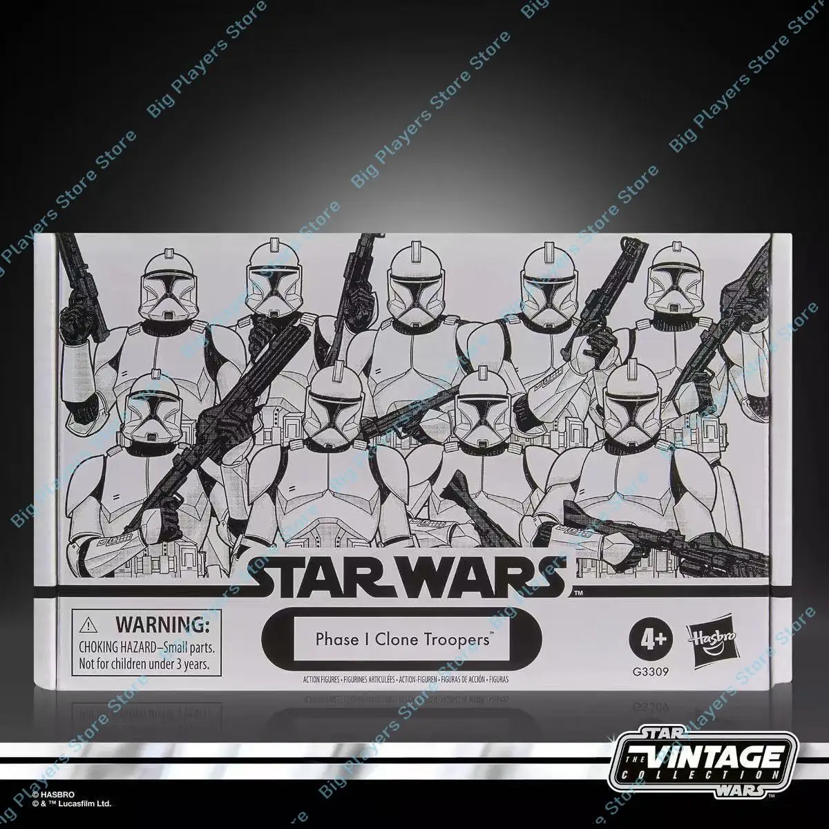 Hasbro Star Wars TVC 3.75‑inch Phase 1 Clone Trooper 4‑Pack Action Figure Set