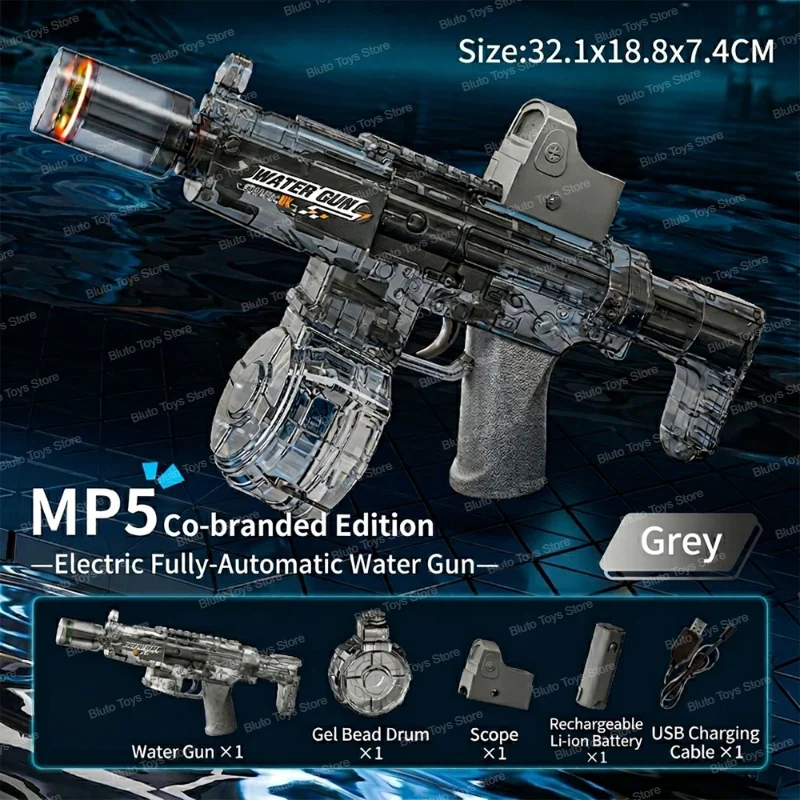 Fully Automatic Electric Water Gun - High Capacity Rechargeable Toy Blaster with Drum Magazine for Summer Beach Outdoor