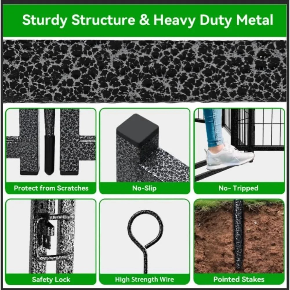 Customizable Dog Playpen Outdoor Extra Wide 40 Inch High Rust Resistant Portable RV Campground with Gates, Total 84 Feet