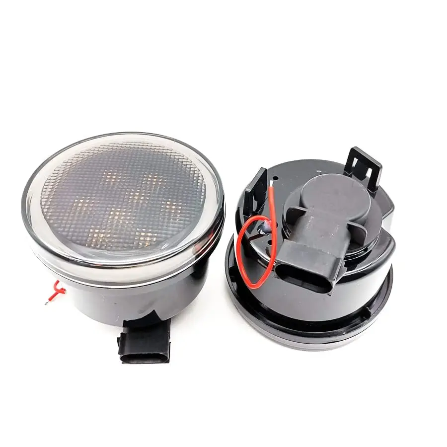 

Пара светодиодных янтарных грилей указателей поворота для Jeep Wrangler JK 07-18 Halo Ring Angel Eye DRL с дымовыми линзами