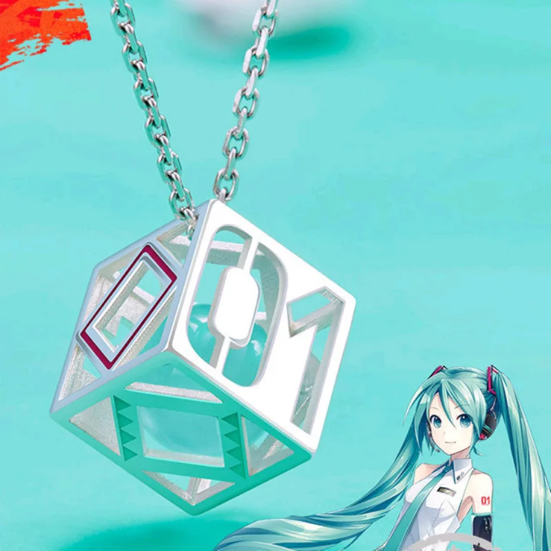 Hatsune Miku Necklace Kawaii Anime Pendant Necklaces Women Fashion Clavicle Chain Cute Princess Jewelry Decor Accessories Gifts