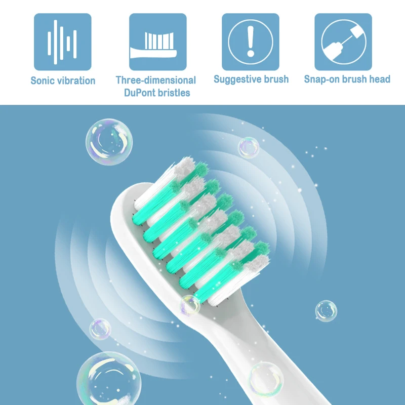 Testine di ricambio da 4 pezzi per testine per spazzolino elettrico DR.Bei C1 C2 E0 S7 Sonic con setole morbide