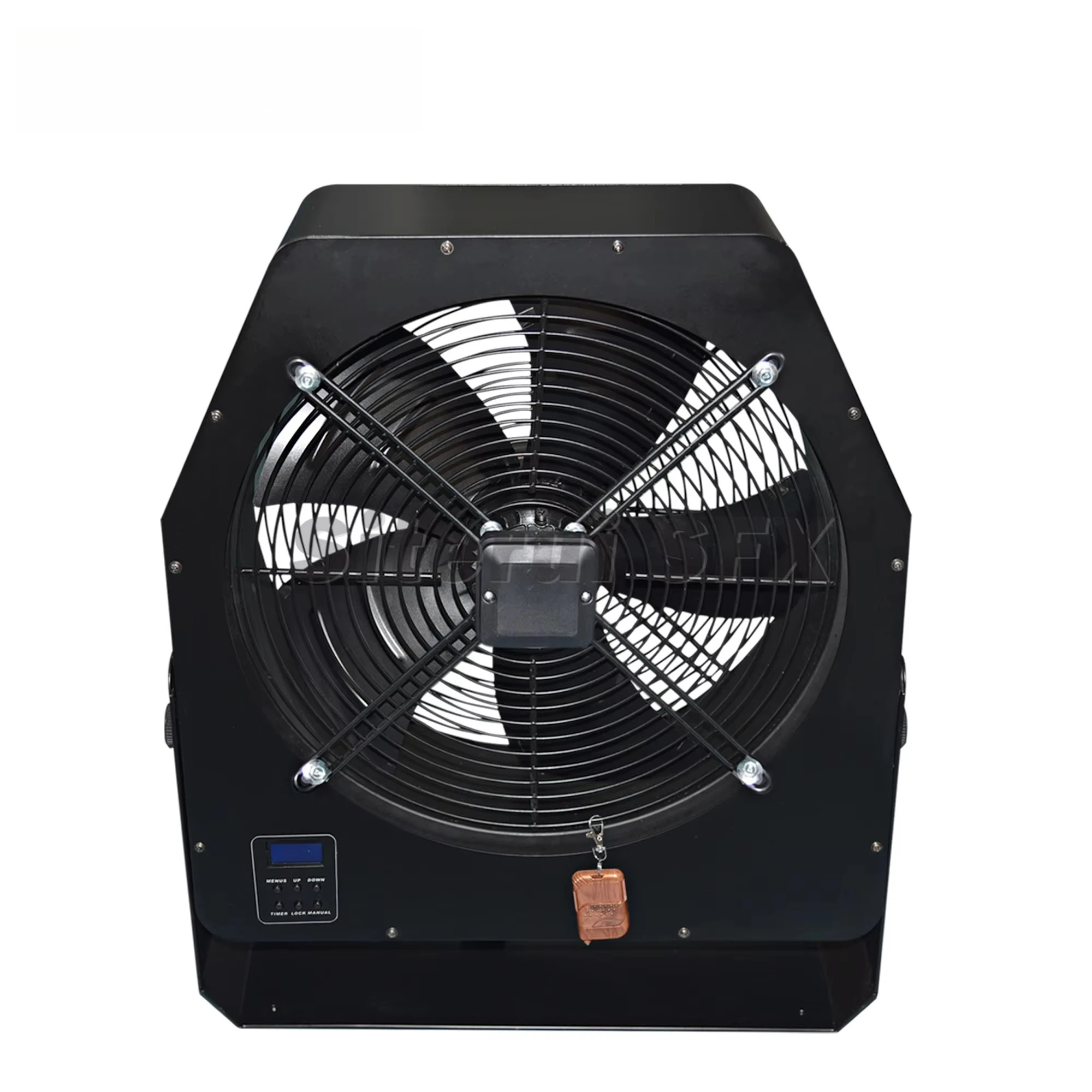 مروحة مسرح سوداء ذات 4 شفرات - مخرج عالي للرياح، DMX512 وجهاز تحكم RF للحفلات الموسيقية والنوادي والمناسبات