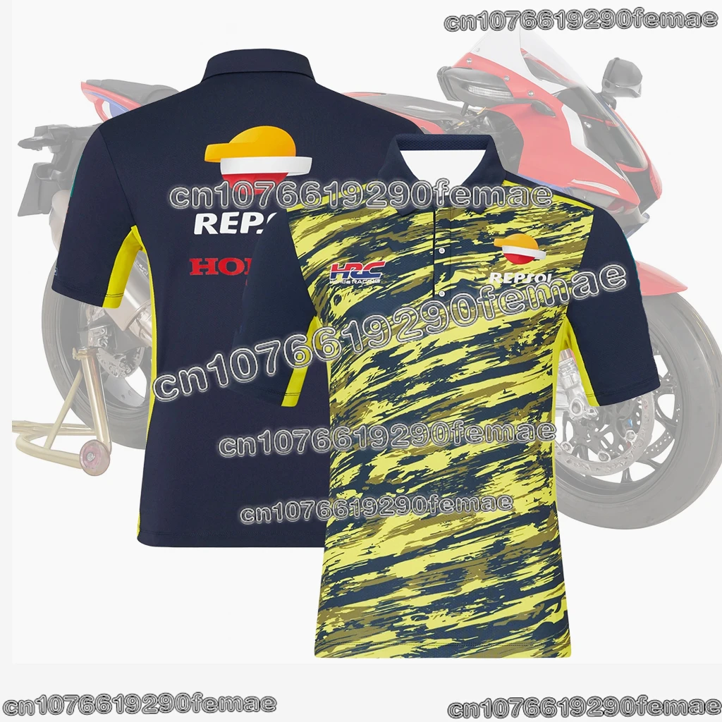 2025 كلاسيكي هوندا دراجة نارية سباق فريق بولو تي شيرت يوميا الرياضة في الهواء الطلق مريحة العرق فتل موتو سباق الأعلى