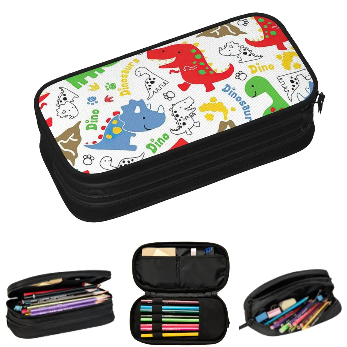 

Милые пеналы с рисунком динозавра для студентов, подарочные пеналы-коробки, вместительные пеналы-косметички