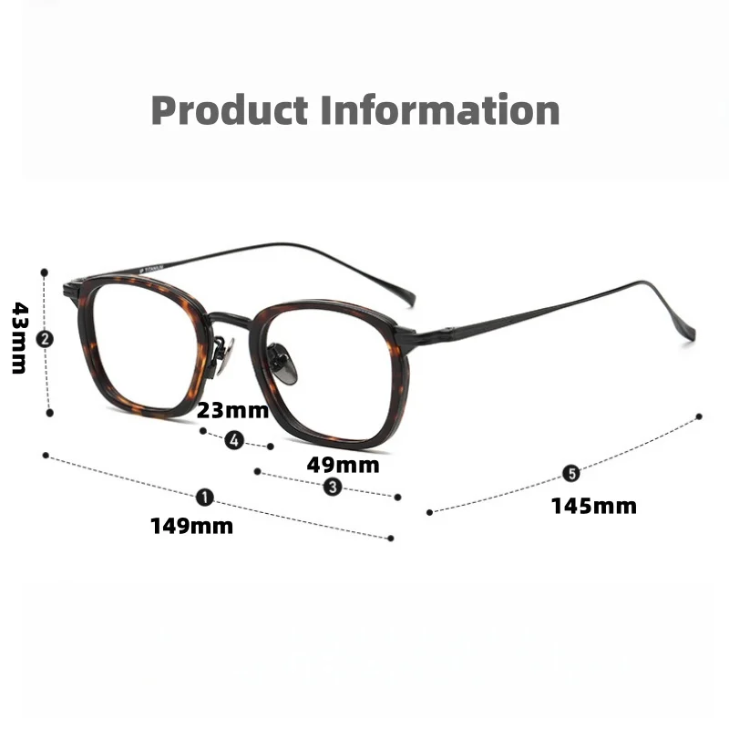 Titanium Eyeglass Frame Retro Polygonal Men's And Women's Eyeglass Frame Anti Blue Light Optical Prescription Frame 2123