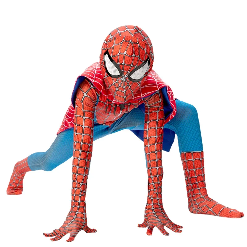 SN60 MARVEL Spider Man Costumes Kids Boys Cosplay Spandex Suit with Capes Children Birthday Christmas New Year Gift1@j$