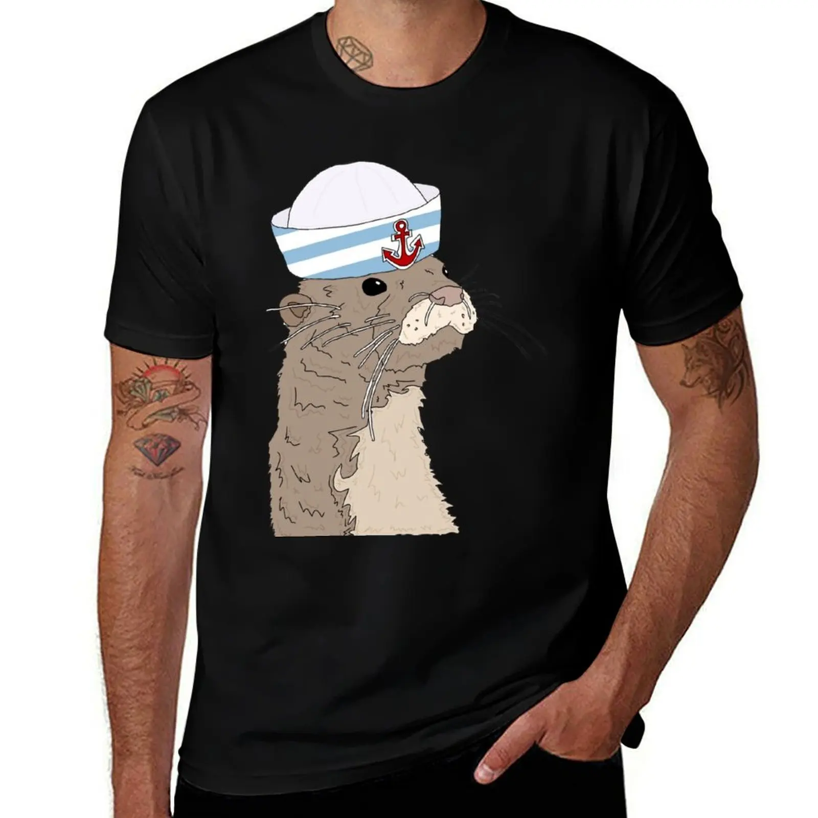 

Sailor Sea Otter T-Shirt topping vintage anime shirt summer clothes Anime t-shirt vintage t shirt men