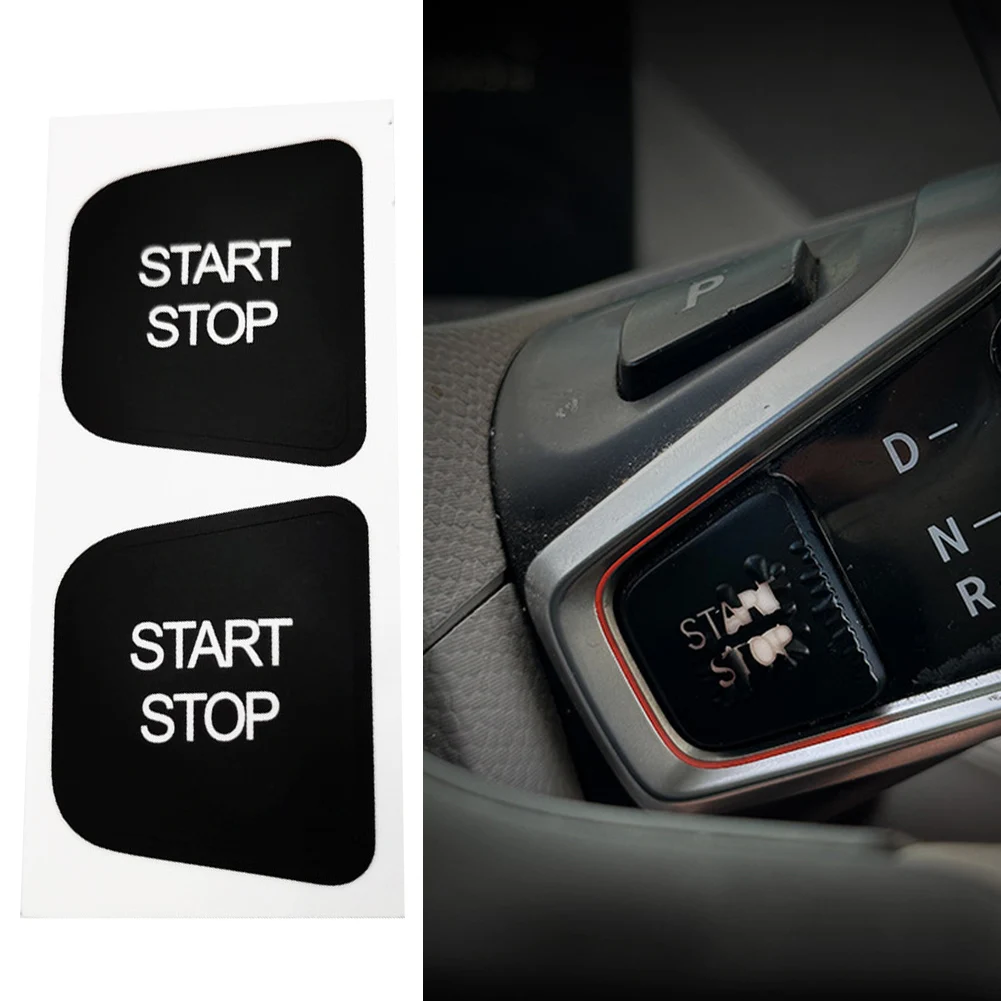 Black Start Stop Decal Automotive Sticker Switch Sticker High Grade Vinyl Reduced Light Penetration Illuminated Lettering