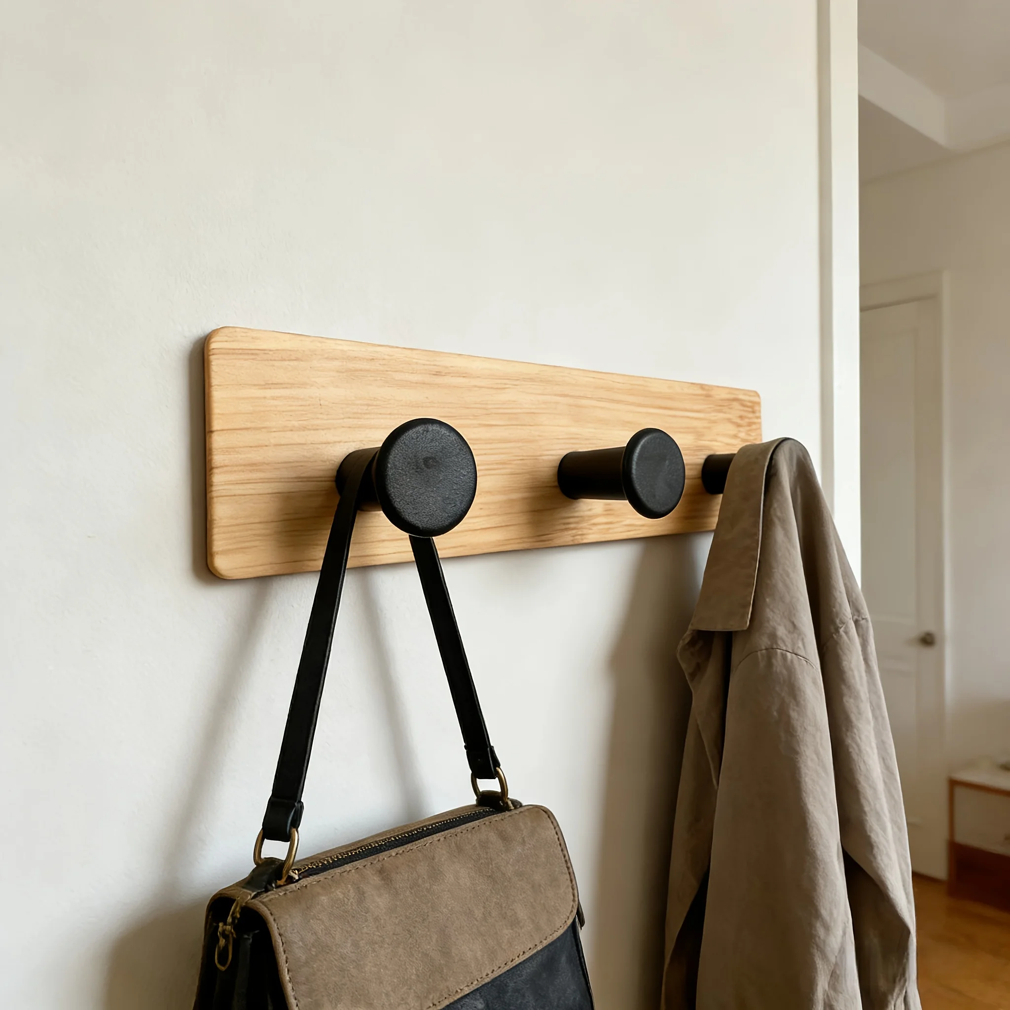 1Pc Bamboo Wood Hook Wall Clot - Home Bathroom Gadgets recension och pris