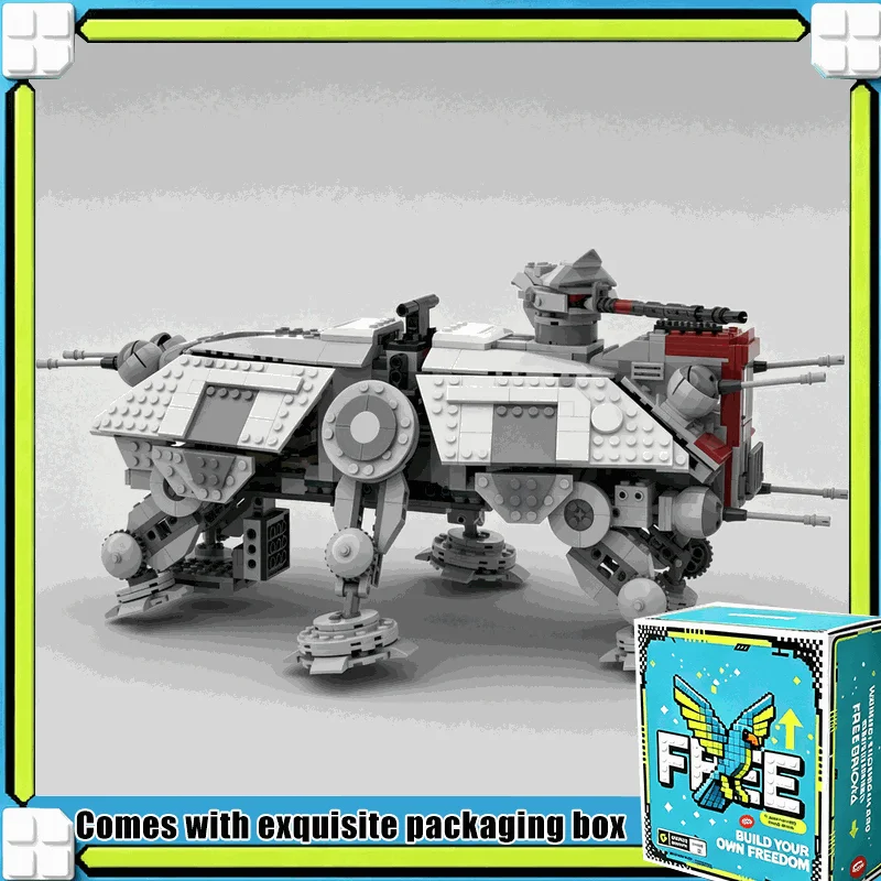 1041PCS Extended Multi Leg Armored Walker Model Custom Building Blocks Elevator Turret Army Series Creative Assembly Toy Gift