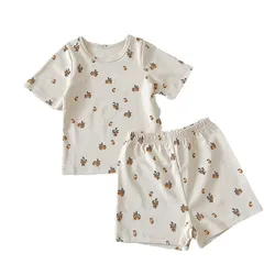 Boys Girls Summer Outfits Clothes Baby Cotton Short Sleeves Shirt Shorts Suits Children Top+Pants Sets 2pcs 0-7T