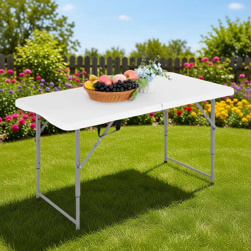 

Портативный складной пластиковый стол для улицы, белый