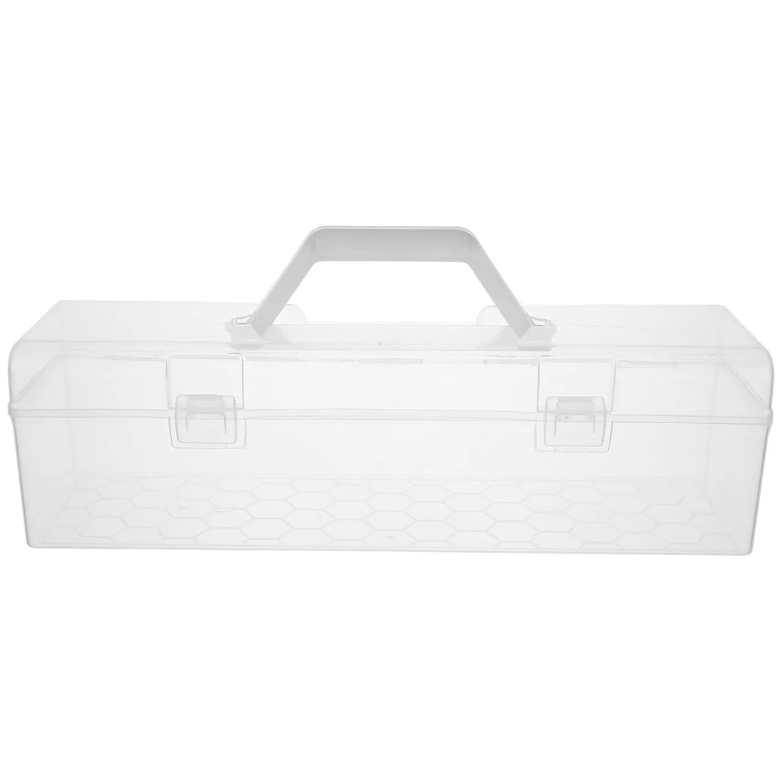 

Versatile Clear Organizer Storage Box Thickened Design Portable Handle Lid Perfect for Painting Brushes Pencils Craft Supplies