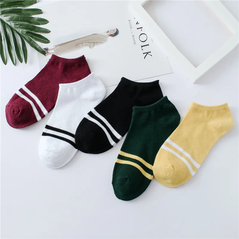 Frauen Baumwoll socken niedlichen Cartoon Streifen weiche atmungsaktive Söckchen Damen Mädchen Casual Sports ocken