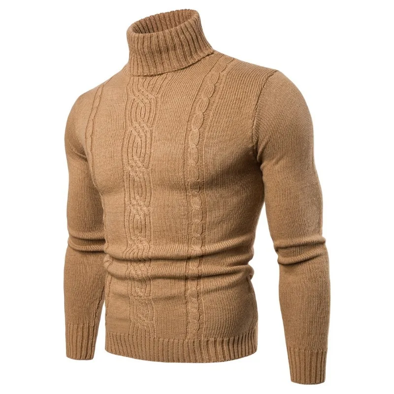 New Men's Sweater Foreign Trade Fashion Jacquard Sweater Solid Color British Casual Pullover  Spot Y036