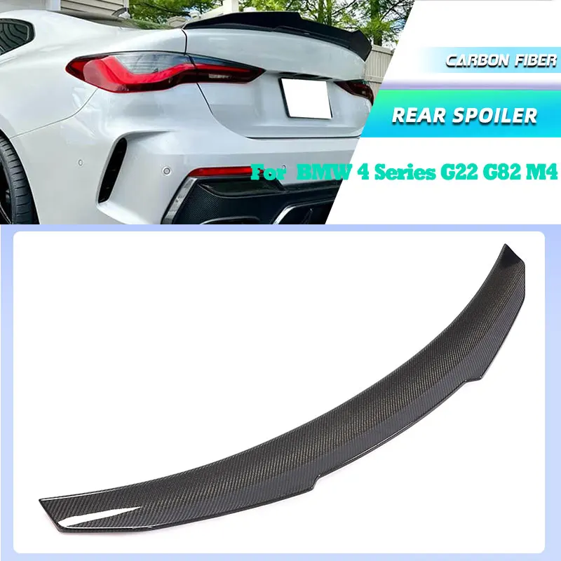 Full Carbon Fiber Car Rear Trunk Spoiler Wings for BMW 4 Series G22 G82 M4 Coupe 2021-2023 Rear Spoiler Boot Wing Lip Body Kit