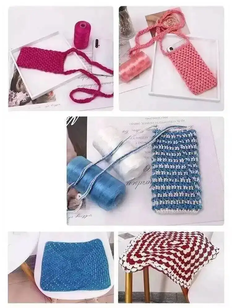 الصيف ميرسيريزيد حزام مسطح الموضوع النعال جوفاء الموضوع اليدوية DIY محبوك هوك قبعة صيفية حقيبة بخطاف قبعة الغزل 100 جرام