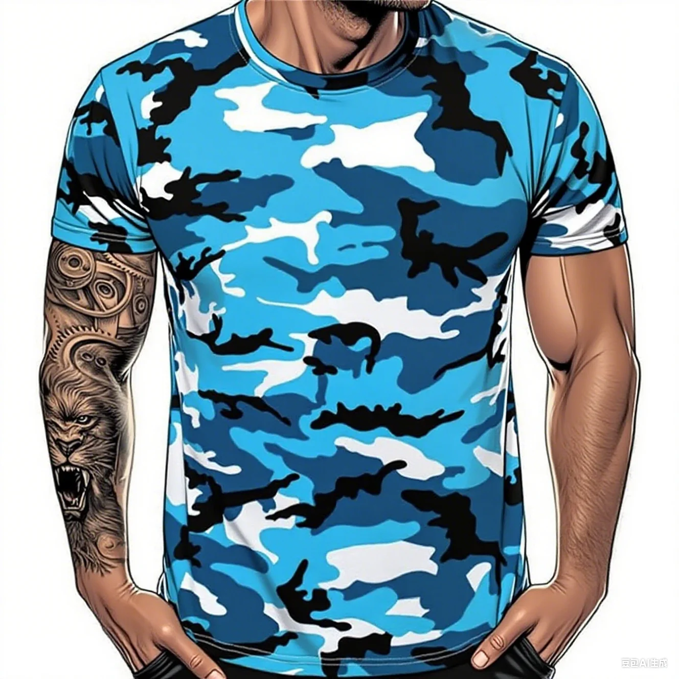 Work style men's outdoor camouflage warrior hunting sports short sleeved fashionable loose quick