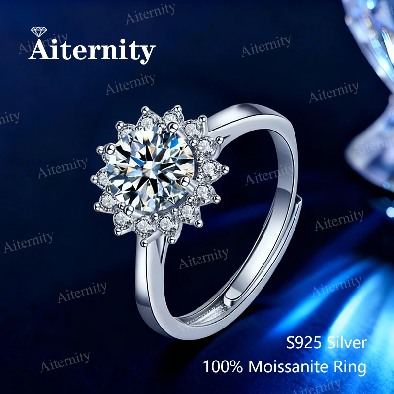 Moissanite Women's Ring Real 925 Sterling Silver D Color Heart-shaped Shining Ring With Certificate Proposal Luxury Jewelry Gift
