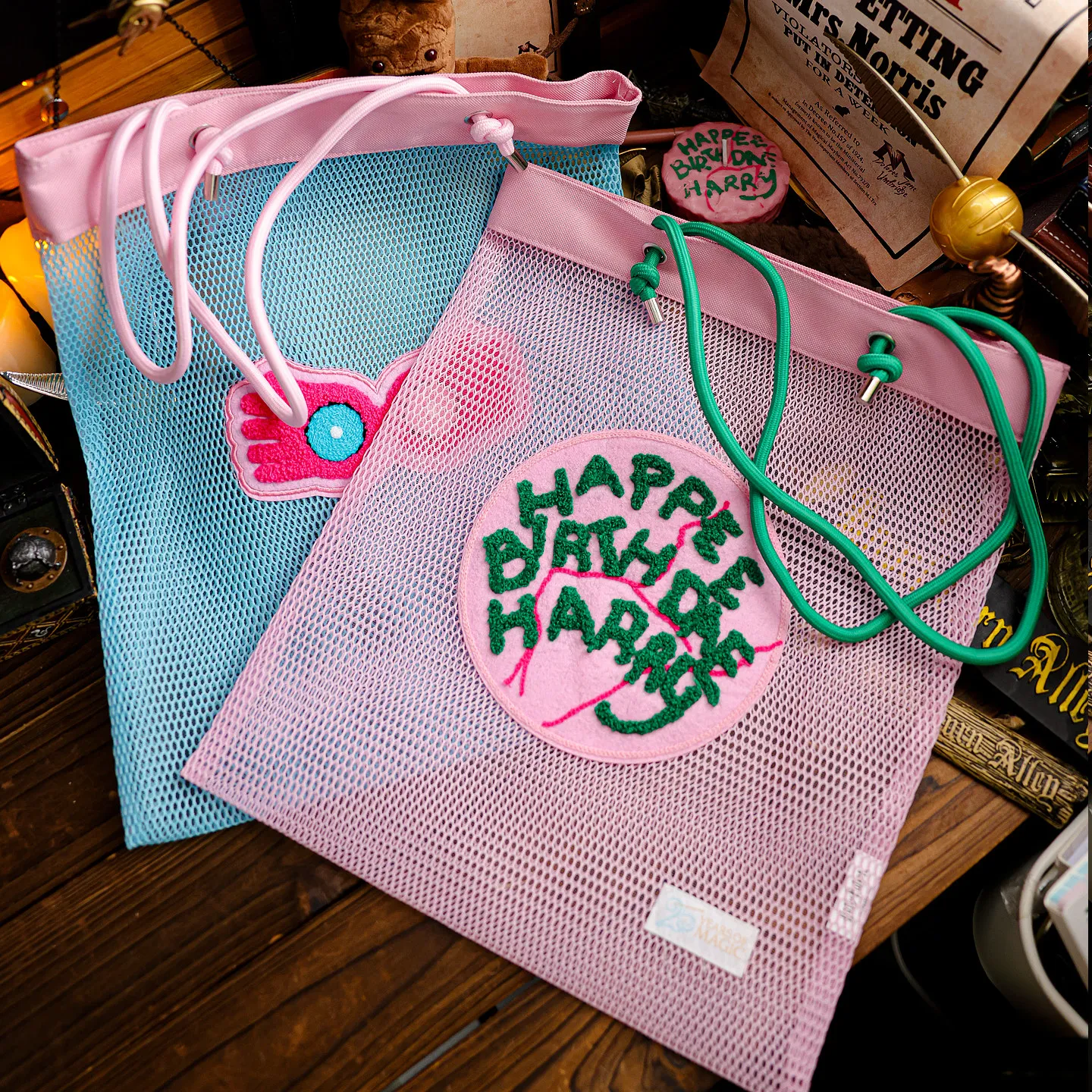 Bolso de Hombro Mágico HP de 25 Aniversario, Gran Capacidad, Malla Bordada, Rana de Chocolate, Para Compras Diarias y Viajes, Para Mujer