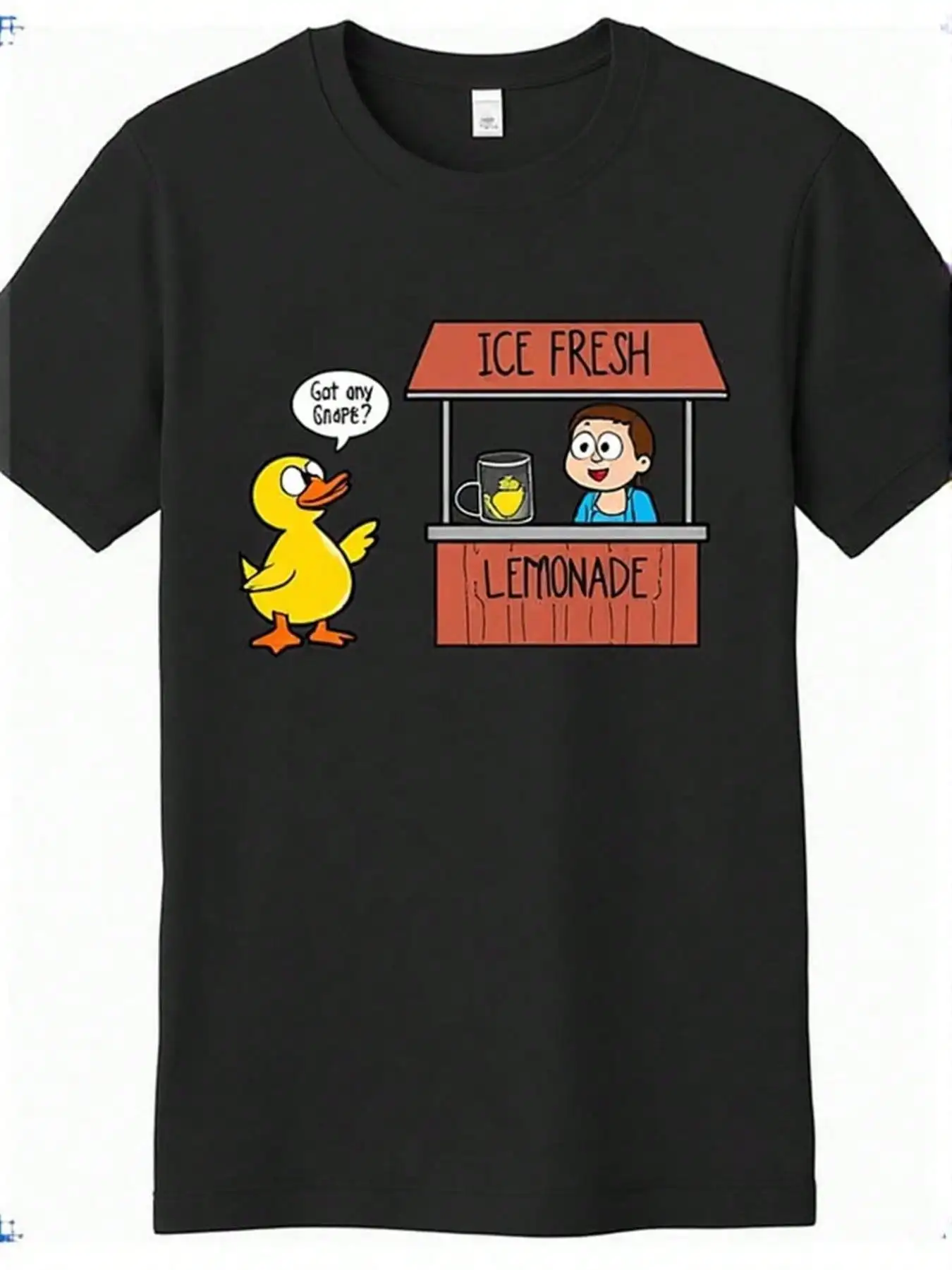 Men's Funny Duck Lemonade Song-Shirt - Soft Casual Short-Sleeve-Shirt Featuring Duck Lyrics And A Lemonade Stand Design