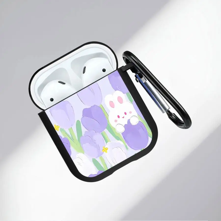 Soft Earphone Cases Cover Case For Airpods 2 Pro 1 4 3 Pro2 Pro3 Flower Purple Tulips - view 6
