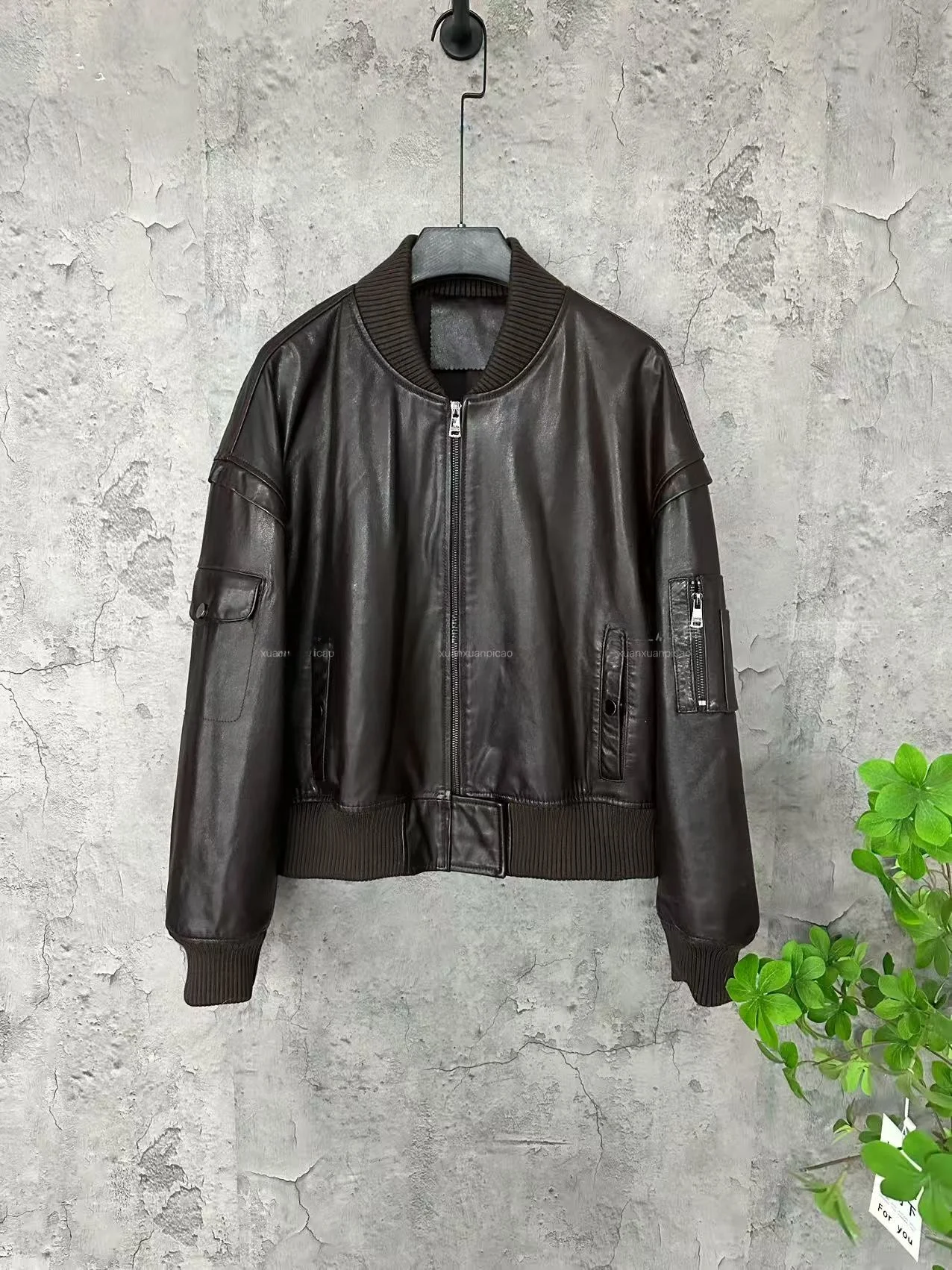 

Ning 2025 New Sle Women's Leather Jaet Genuine eepskin Long Sve Zipper Closure Luxury Feel Small Size Friendly