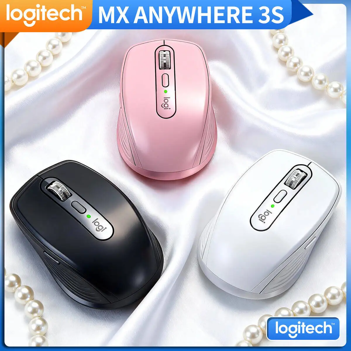

Logitech MX Anywhere 3S High Precision Wireless Mouse Bluetooth Fast Scrolling Rechargeable for Laptop Desktop Home