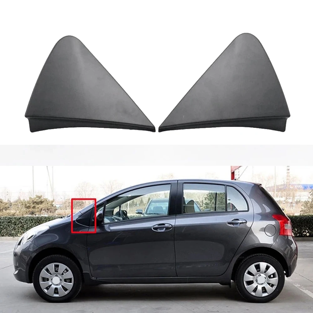 2Pcs Car Front Window Plate Side Mirror Corner Triple-cornered Window Garnish Cover Panel for Toyota Yaris