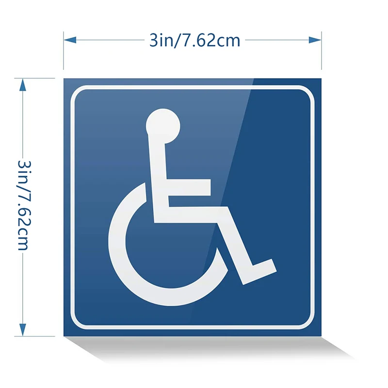 2PC 3in Disabled Sign Disability Mobility Parking Car Sticker PVC Decal for Auto Home Hospital Public Areas equipment