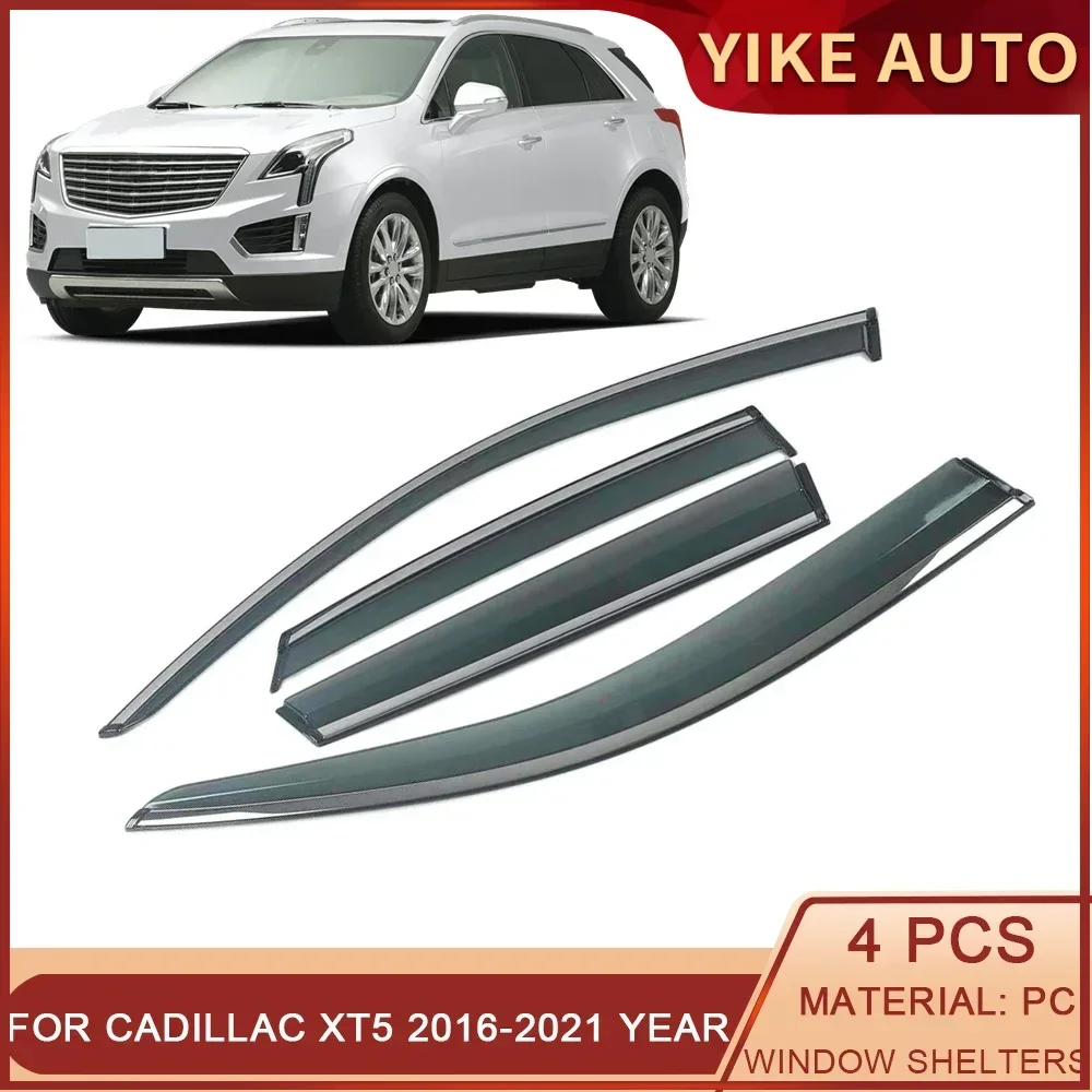 

For CADILLAC XT5 2016-2021 Car Window Sun Rain Shade Visors Shield Shelter Protector Cover Frame Sticker Exterior Accessories