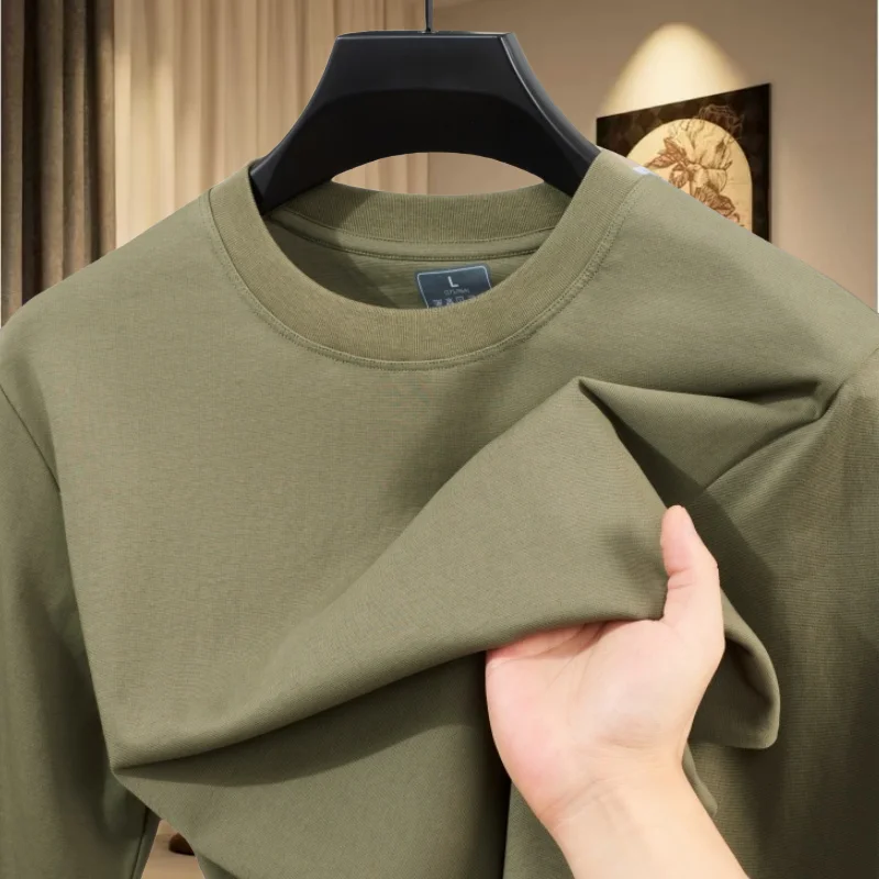 Fashion brand hot selling new item in spring autumn designer original long sleeved high-end men's high-quality round neck shirt