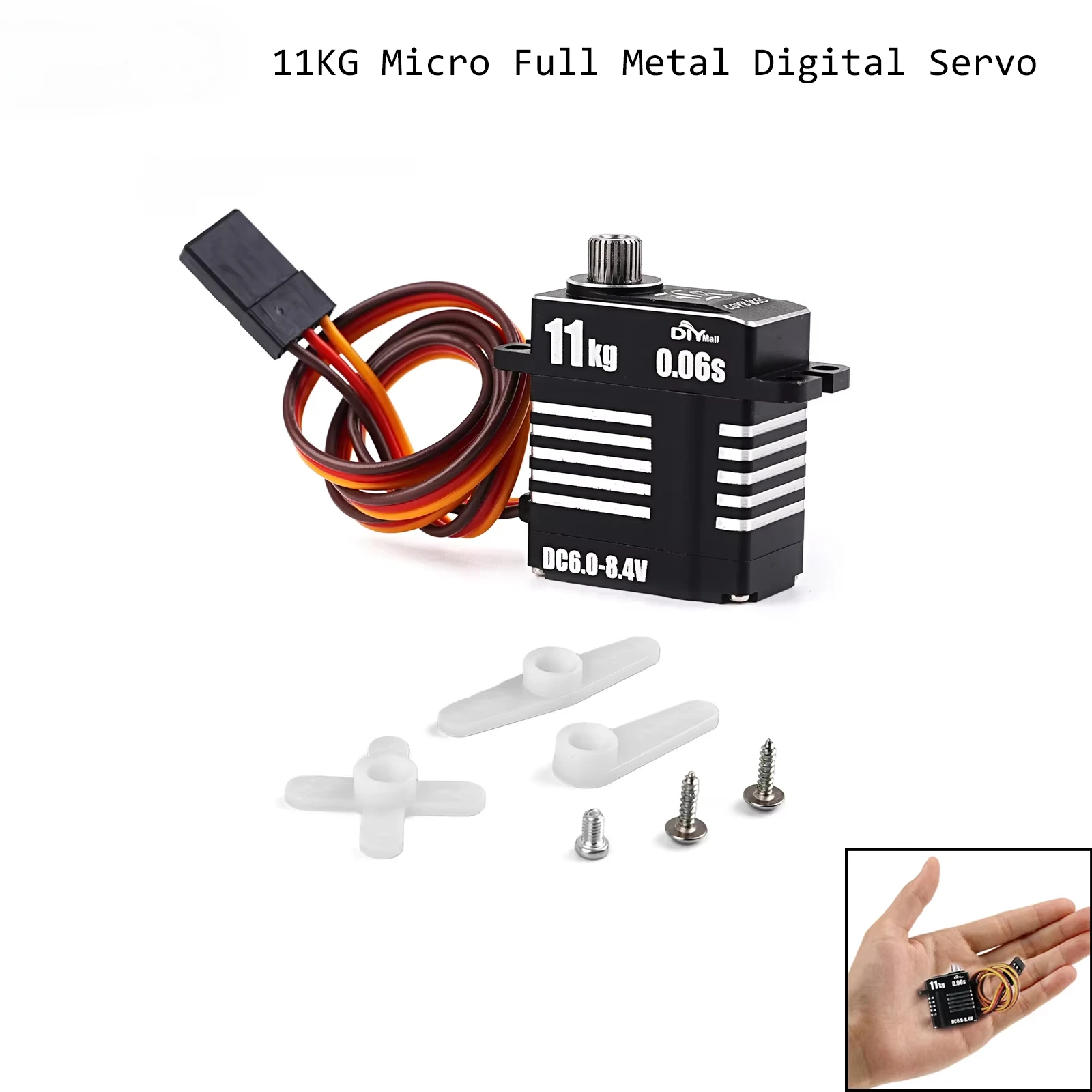 11KG Micro Full Metal Digital Servo HV Programmable Mini Servo 180/270/360 Degree Coreless Motor Steel Gear for Arduino RC Cars
