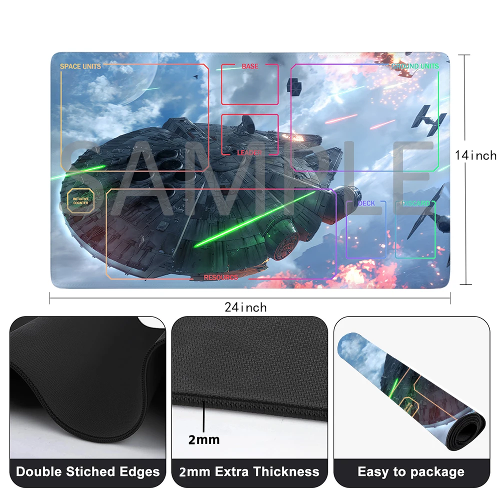 SWD Playmat Free Storage Bag Size 24X14IN TCG Protective Mats Scratch-Resistant Durable Mouse Pad 11