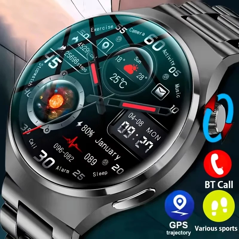 

New Smart Watch Men Full Circle Touch Screen Bluetooth Call Men Smartwatch Sports Activity Fitness Waterproof Watches +Box